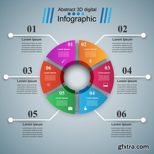 Collection of infographics idea light bulb turn based strategy for business success 4-25 EPS