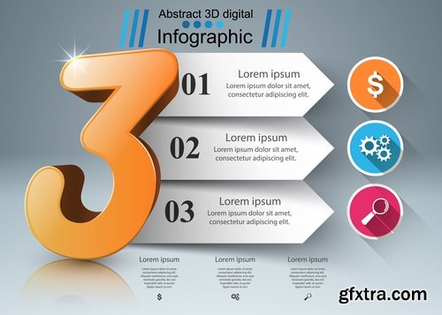 Collection of infographics idea light bulb turn based strategy for business success 4-25 EPS