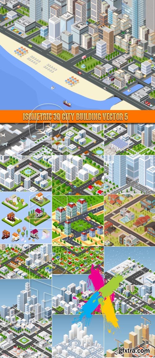 Isometric 3D city building vector 5