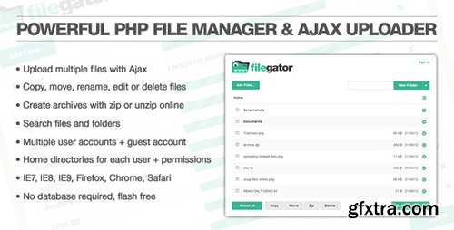 CodeCanyon - FileGator v4.2.9 - Powerful PHP File Manager & Ajax Uploader - 3041013