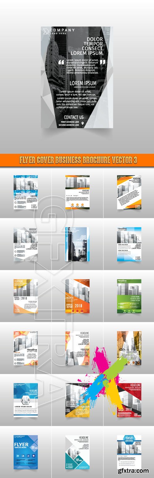 Flyer cover business brochure vector 3