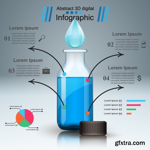 Collection of infographics idea light bulb turn based strategy for business success 5-25 EPS