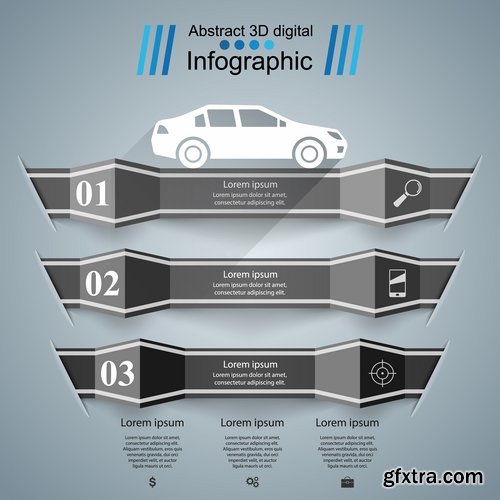 Collection of infographics idea light bulb turn based strategy for business success 5-25 EPS