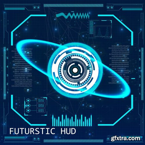 Collection futuristic background interface desktop web site template example vector image 25 EPS