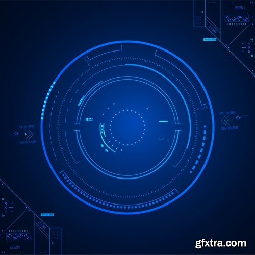 Collection futuristic background interface desktop web site template example vector image 25 EPS