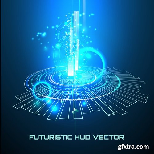 Collection futuristic background interface desktop web site template example vector image 25 EPS