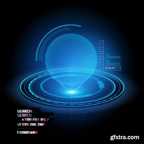 Collection futuristic background interface desktop web site template example vector image 25 EPS