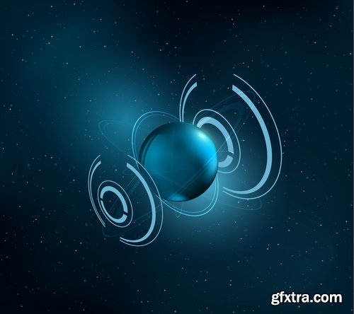 Collection futuristic background interface desktop web site template example vector image 25 EPS