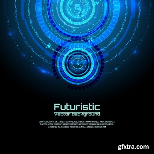 Collection futuristic background interface desktop web site template example vector image 25 EPS