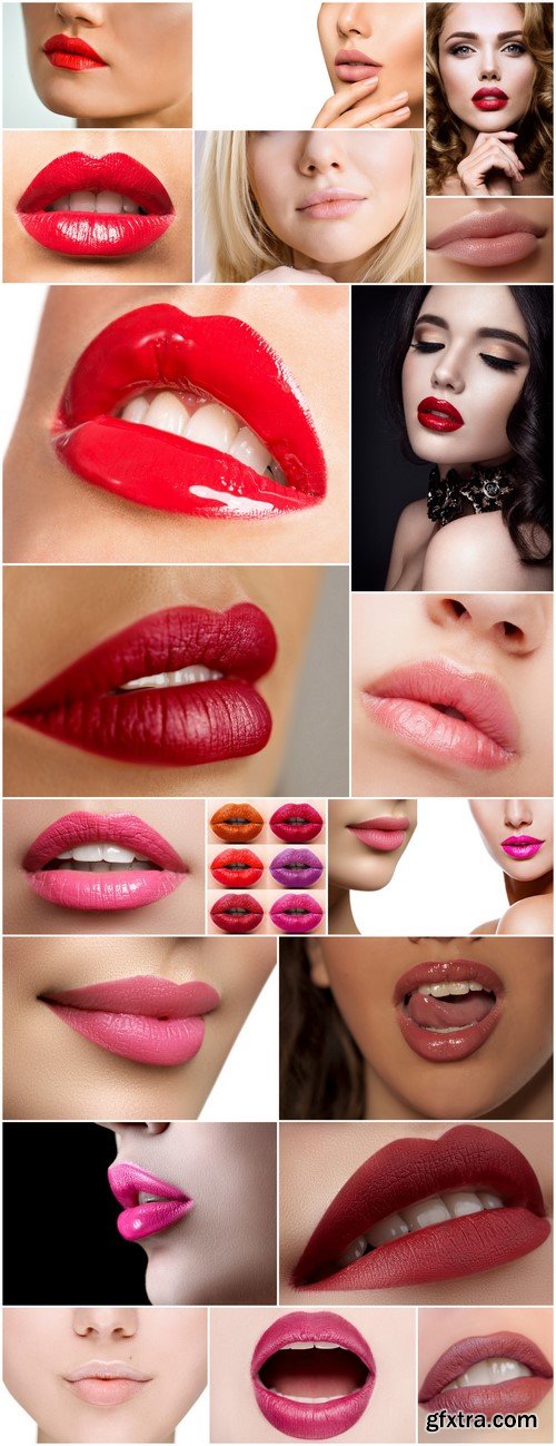 Collection lips The palette of lipsticks Close-up 21X JPEG