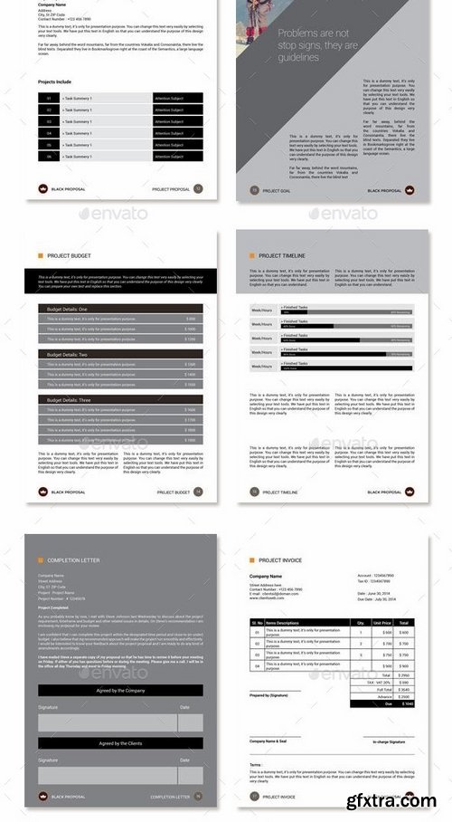 GraphicRiver - Black Multipurpose InDesign Proposal Templates 10111837