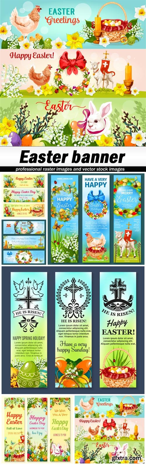 Easter banner - 6 EPS