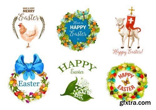 Easter symbol set - 8 EPS