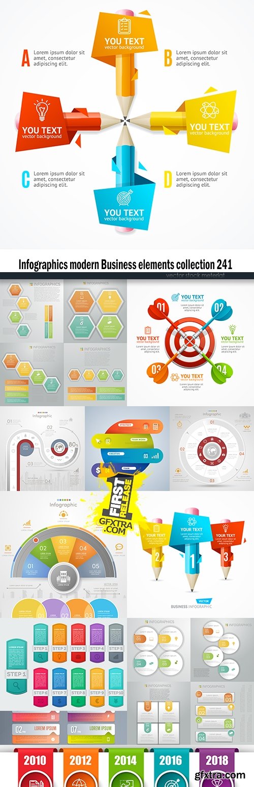 Infographics modern Business elements collection 241