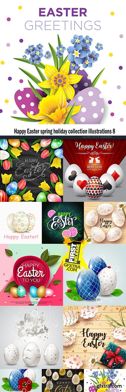 Happy Easter spring holiday collection illustrations 8