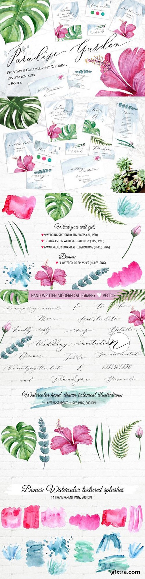 CM - Calligraphy Wedding Invitation Suit 1272196