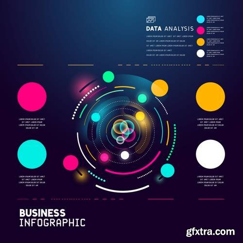 Technical Business Graph Infographic Element