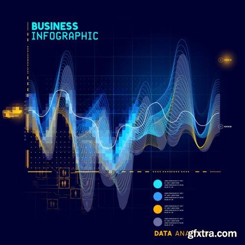 Technical Business Graph Infographic Element