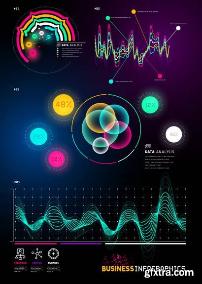 Technical Business Graph Infographic Element