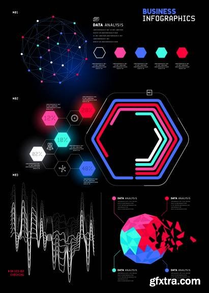 Technical Business Graph Infographic Element