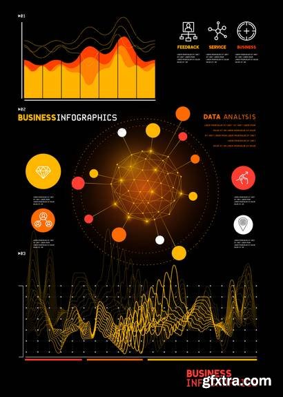 Technical Business Graph Infographic Element