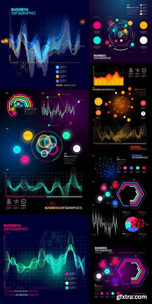 Technical Business Graph Infographic Element