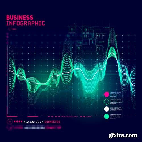 Technical Business Graph Infographic Element