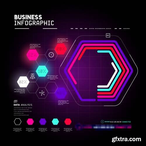 Technical Business Graph Infographic Element