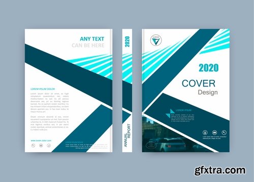 Collection of book cover flyer magazine booklet with infographics vector image 3-25 EPS