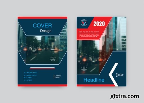 Collection of book cover flyer magazine booklet with infographics vector image 3-25 EPS