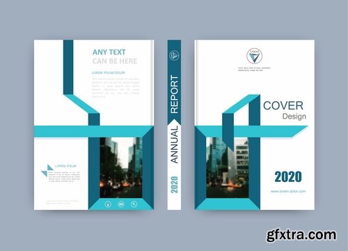 Collection of book cover flyer magazine booklet with infographics vector image 3-25 EPS