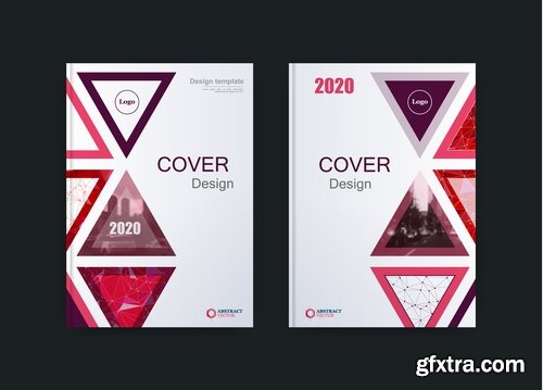 Collection of book cover flyer magazine booklet with infographics vector image 3-25 EPS