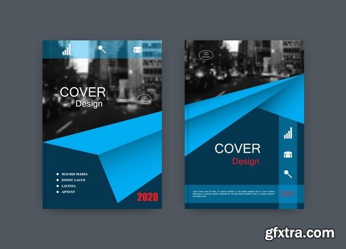 Collection of book cover flyer magazine booklet with infographics vector image 3-25 EPS