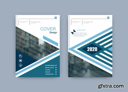 Collection of book cover flyer magazine booklet with infographics vector image 3-25 EPS