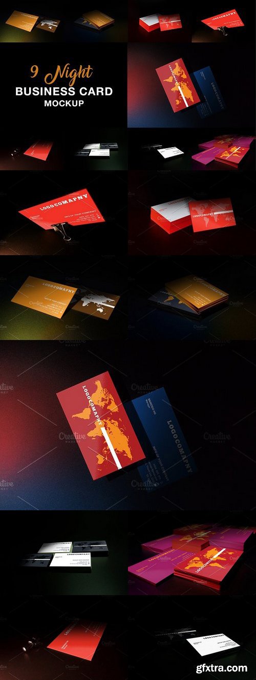 CM - 9 Night Business Card Mockup 1145155