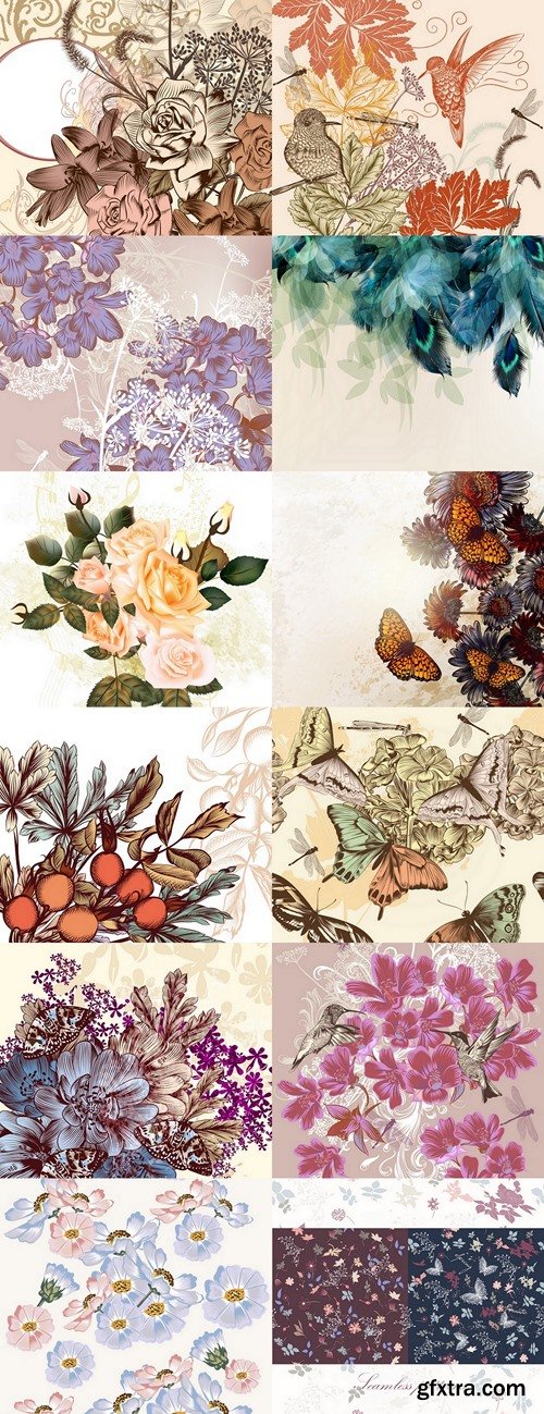 Floral pattern, background design Premium Vector