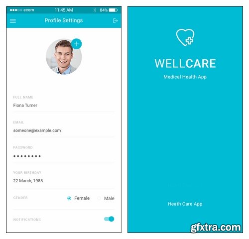 Well Care - Medical &amp; Health Care Mobile PSD APP