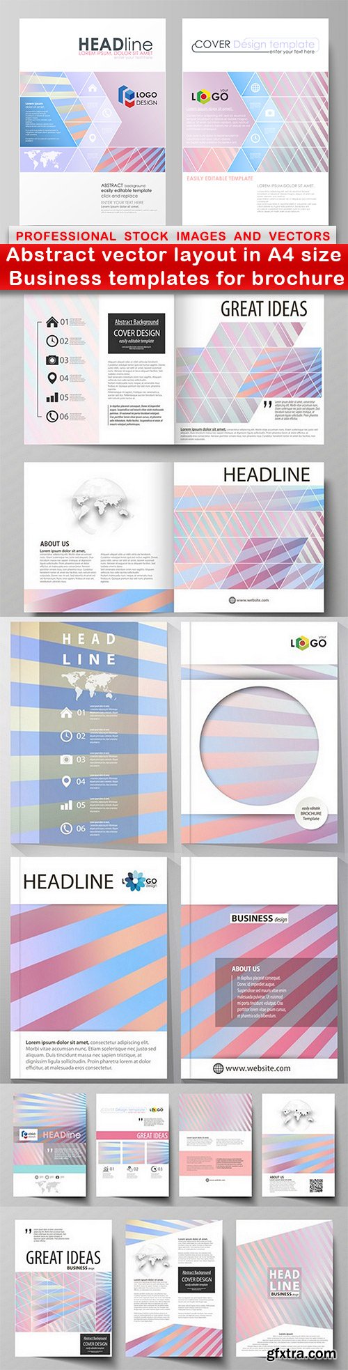 Abstract vector layout in A4 size Business templates for brochure - 5 EPS