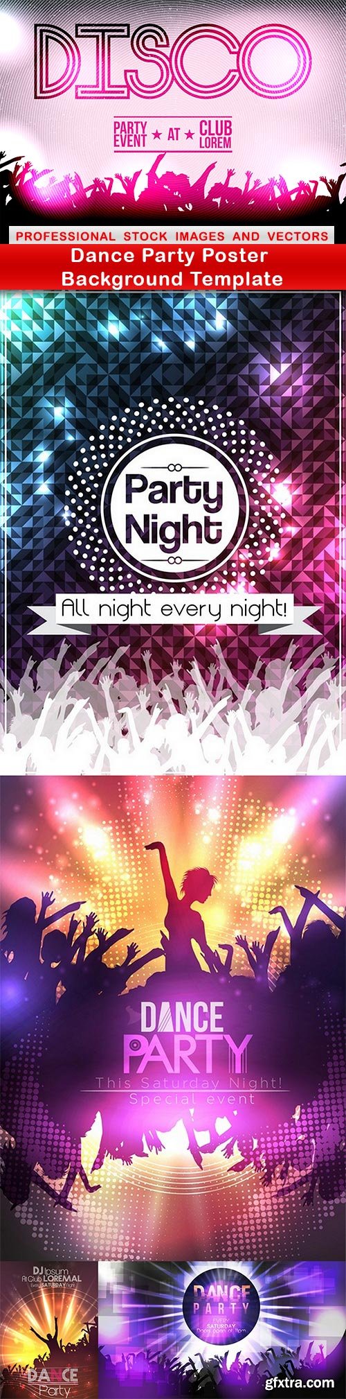 Dance Party Poster Background Template - 5 EPS