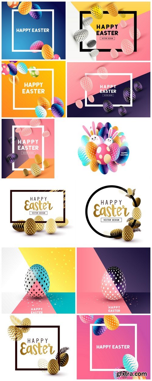 Abstract Easter Egg Background 12X EPS