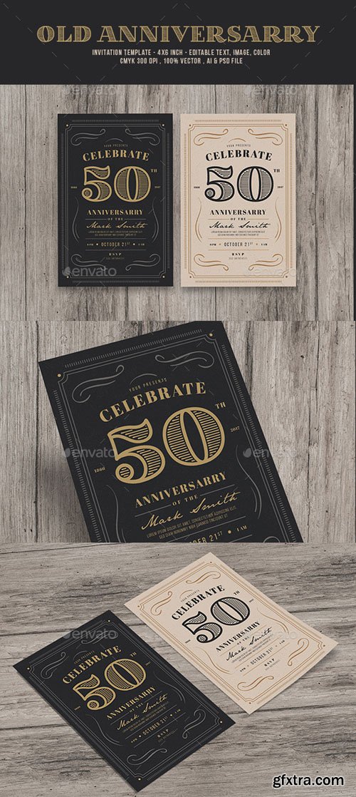 GR - Vintage Anniversarry Invitation 19575220