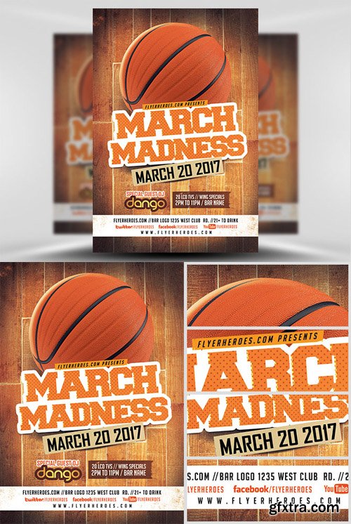 March Madness Basketball Flyer Template