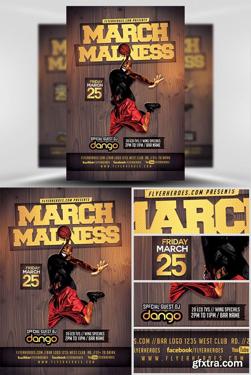 March Madness Basketball Flyer Template V1