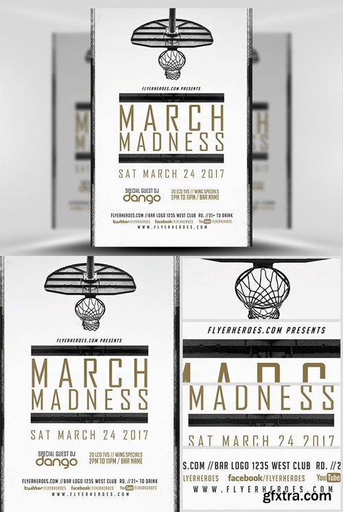 March Madness Basketball Flyer Template v2