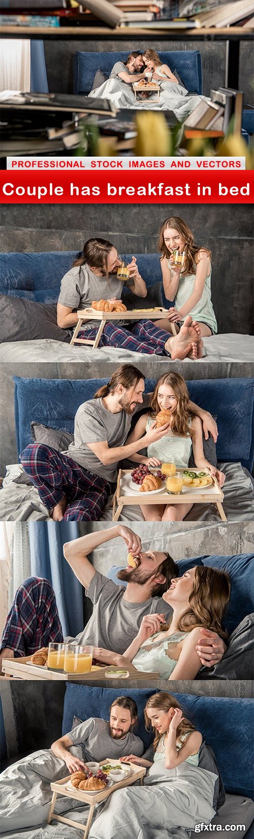 Couple has breakfast in bed - 5 UHQ JPEG