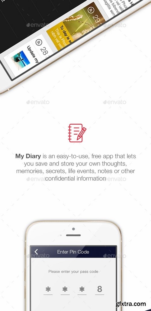 GraphicRiver - My Diary - UI Mobile Kit 13289332