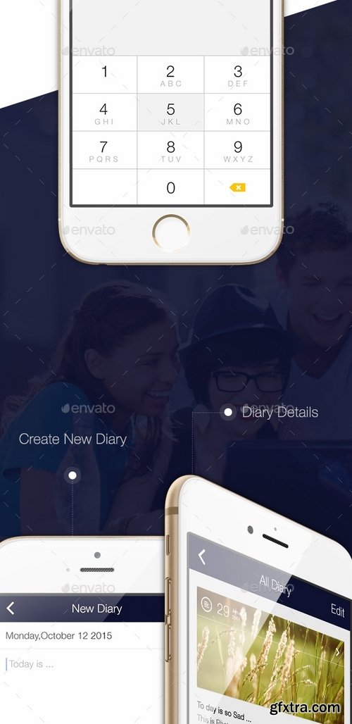 GraphicRiver - My Diary - UI Mobile Kit 13289332