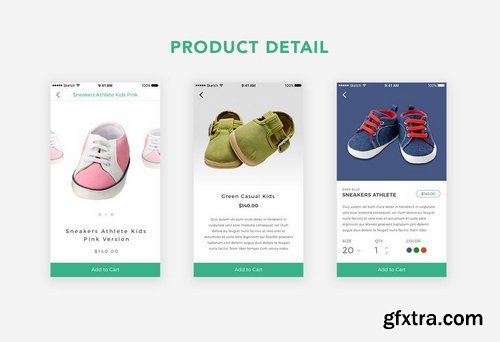 GraphicRiver - Kidos - Kids Clothing iOS UI Kit PSD 16851561