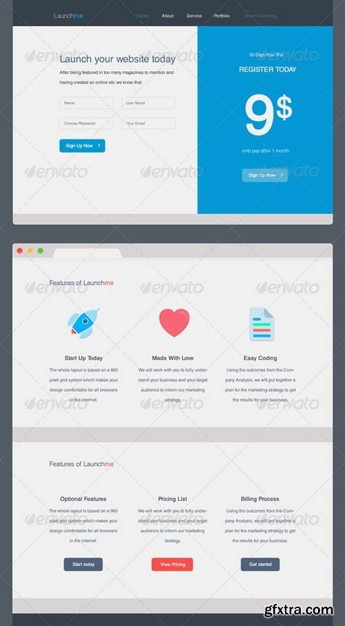 GraphicRiver - Launchme Website Wireframe UI Kit 7386364