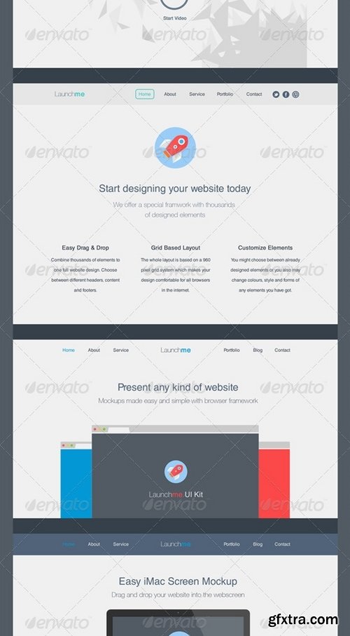 GraphicRiver - Launchme Website Wireframe UI Kit 7386364